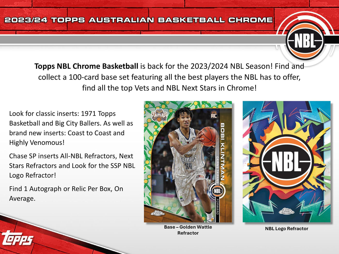 2023-24 Topps NBL Chrome Basketball Hobby Box