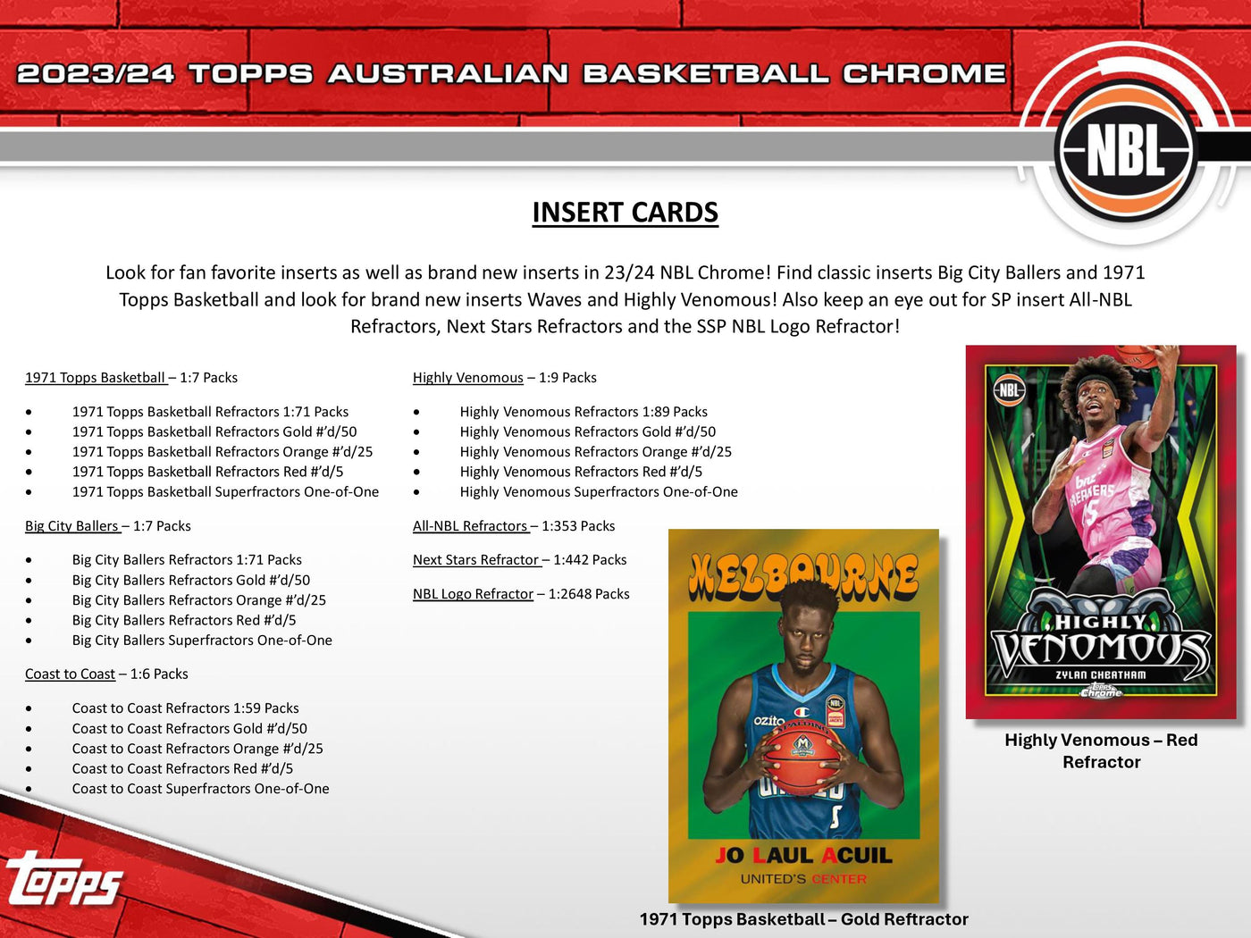 2023-24 Topps NBL Chrome Basketball Hobby Box