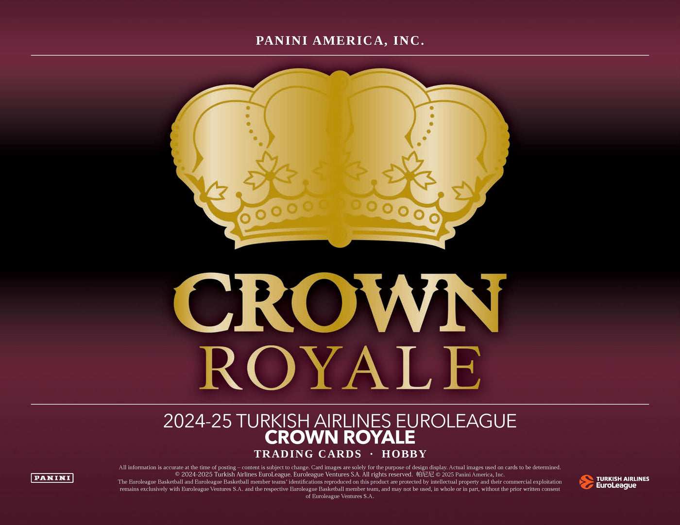 2024-25 Panini Crown Royale Euroleague Basketball Hobby Box
