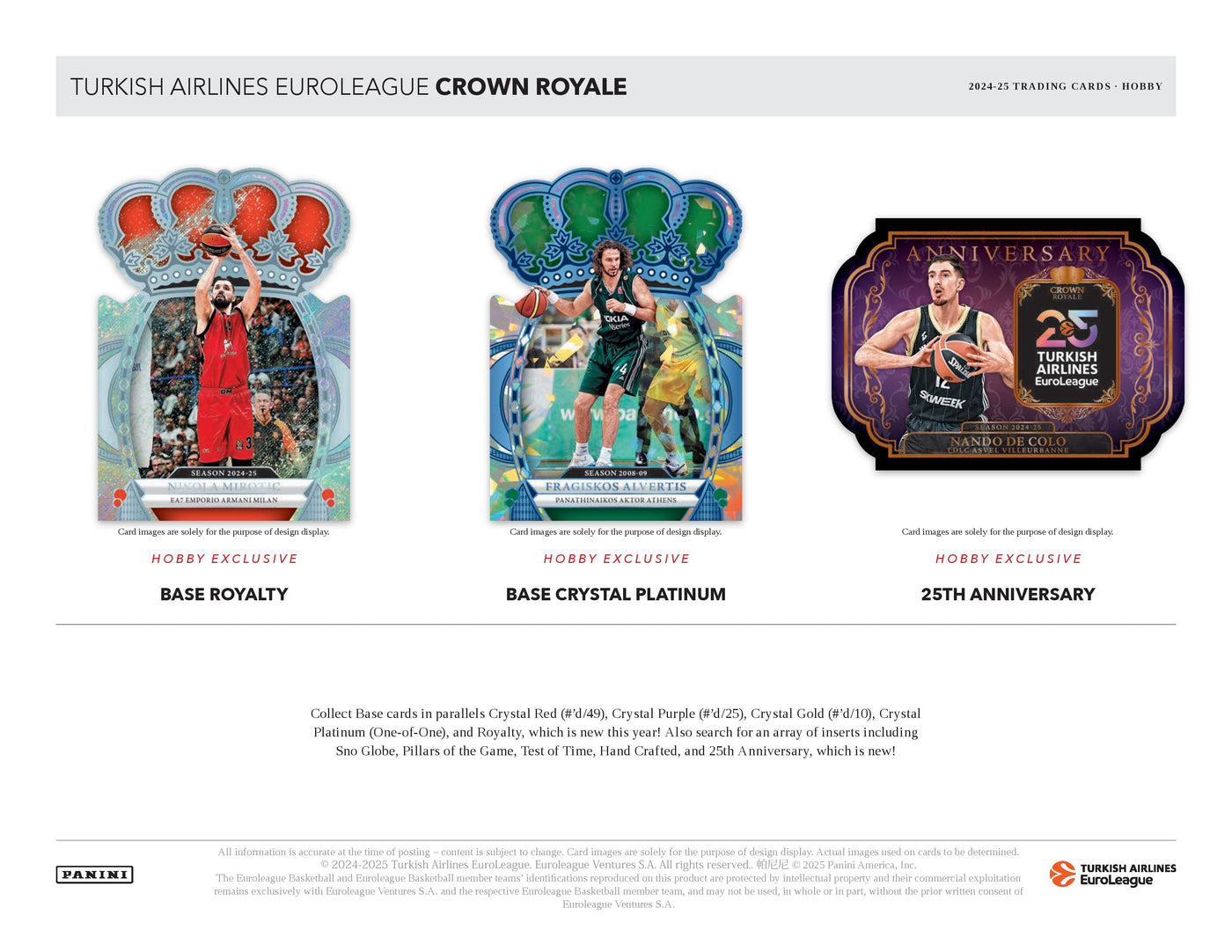 2024-25 Panini Crown Royale Euroleague Basketball Hobby Box