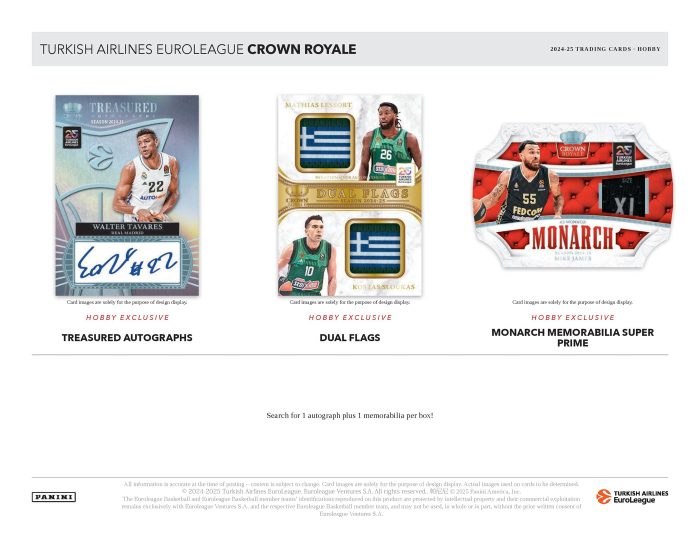 2024-25 Panini Crown Royale Euroleague Basketball Hobby Box