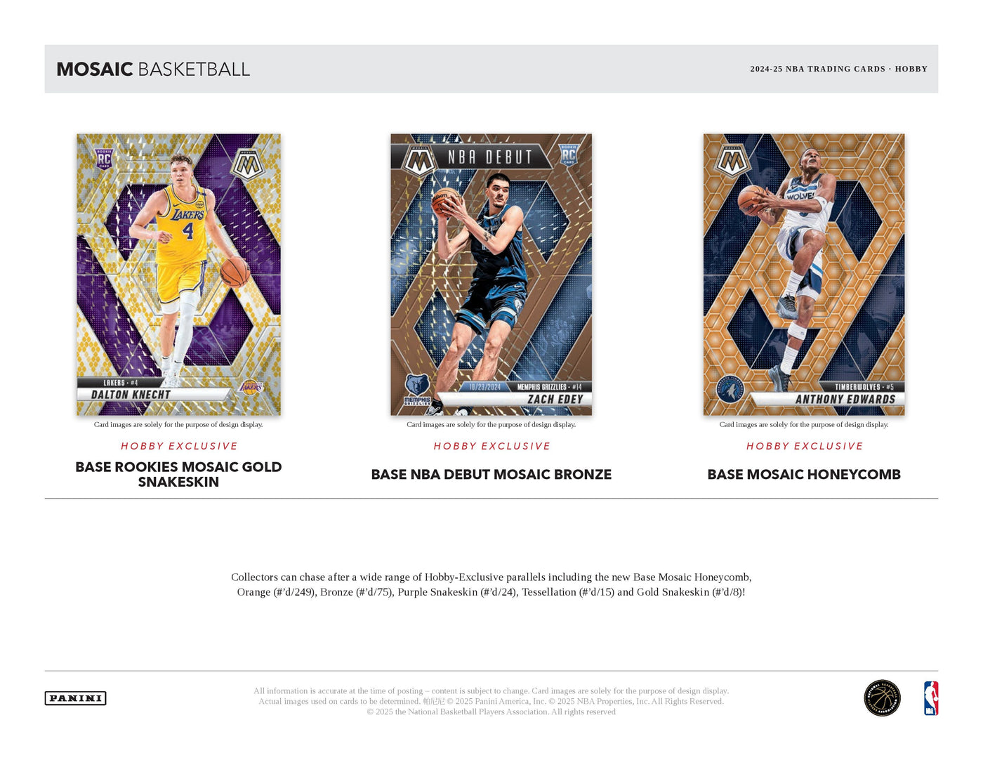 2024-25 Panini Mosaic Basketball Hobby Pack