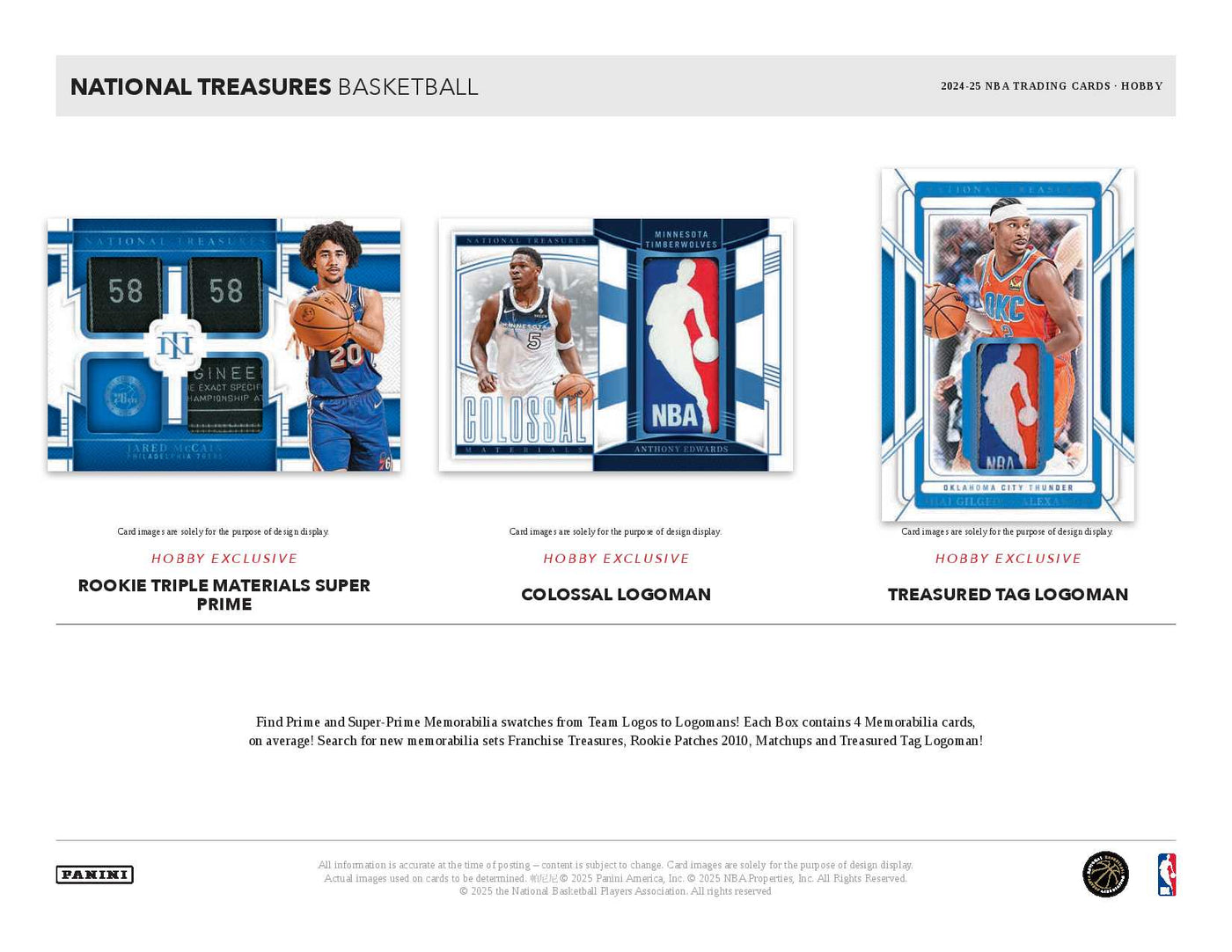 2024-25 Panini National Treasures Basketball Hobby Box