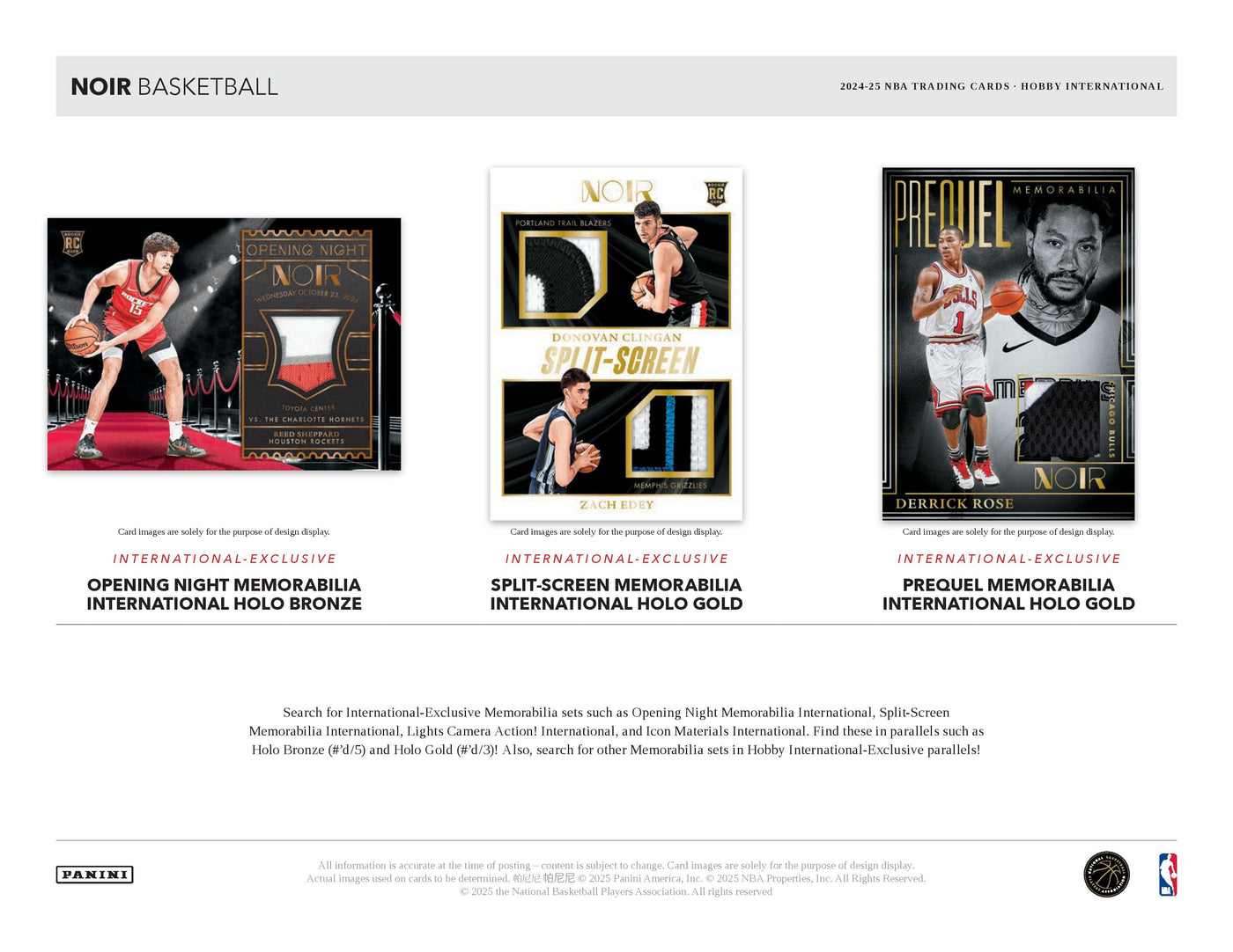 2024-25 Panini Noir Basketball International Hobby Box