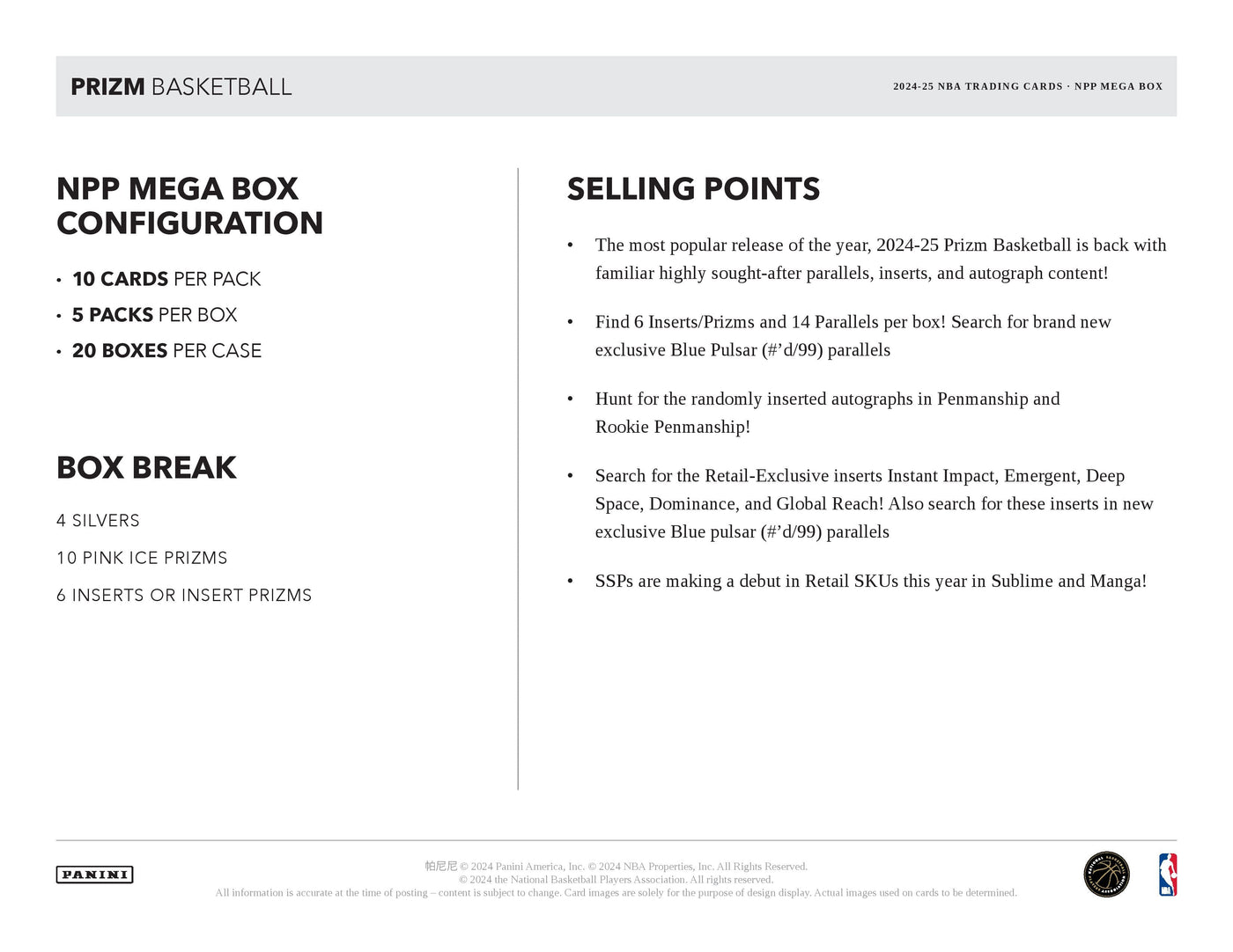 2024-25 Panini Prizm Basketball Fat Pack