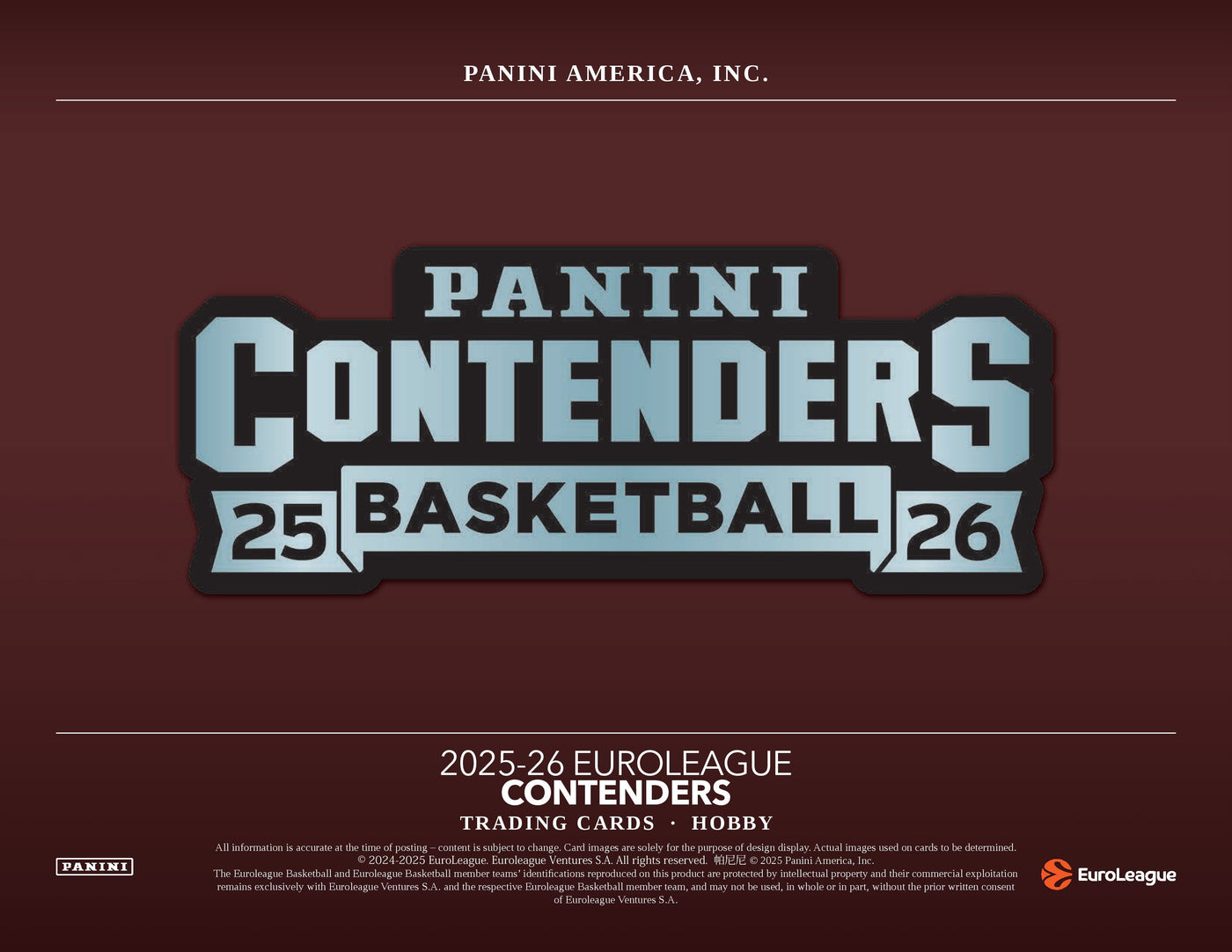 2025-26 Panini Contenders EuroLeague Basketball Hobby Box