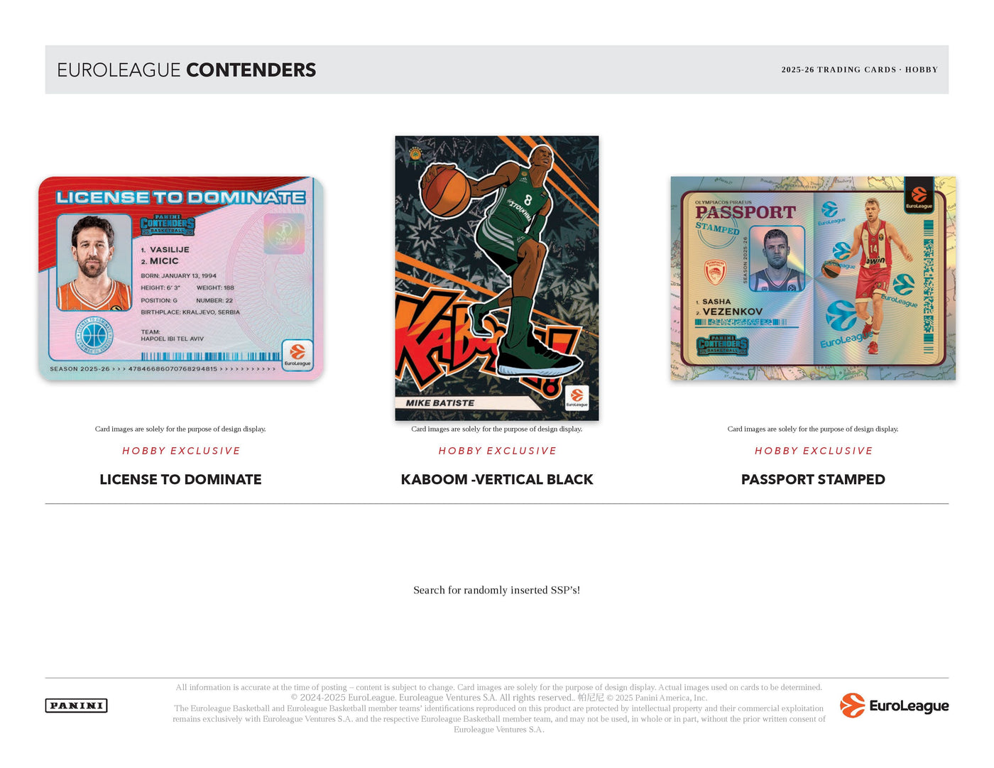 2025-26 Panini Contenders EuroLeague Basketball Hobby Box