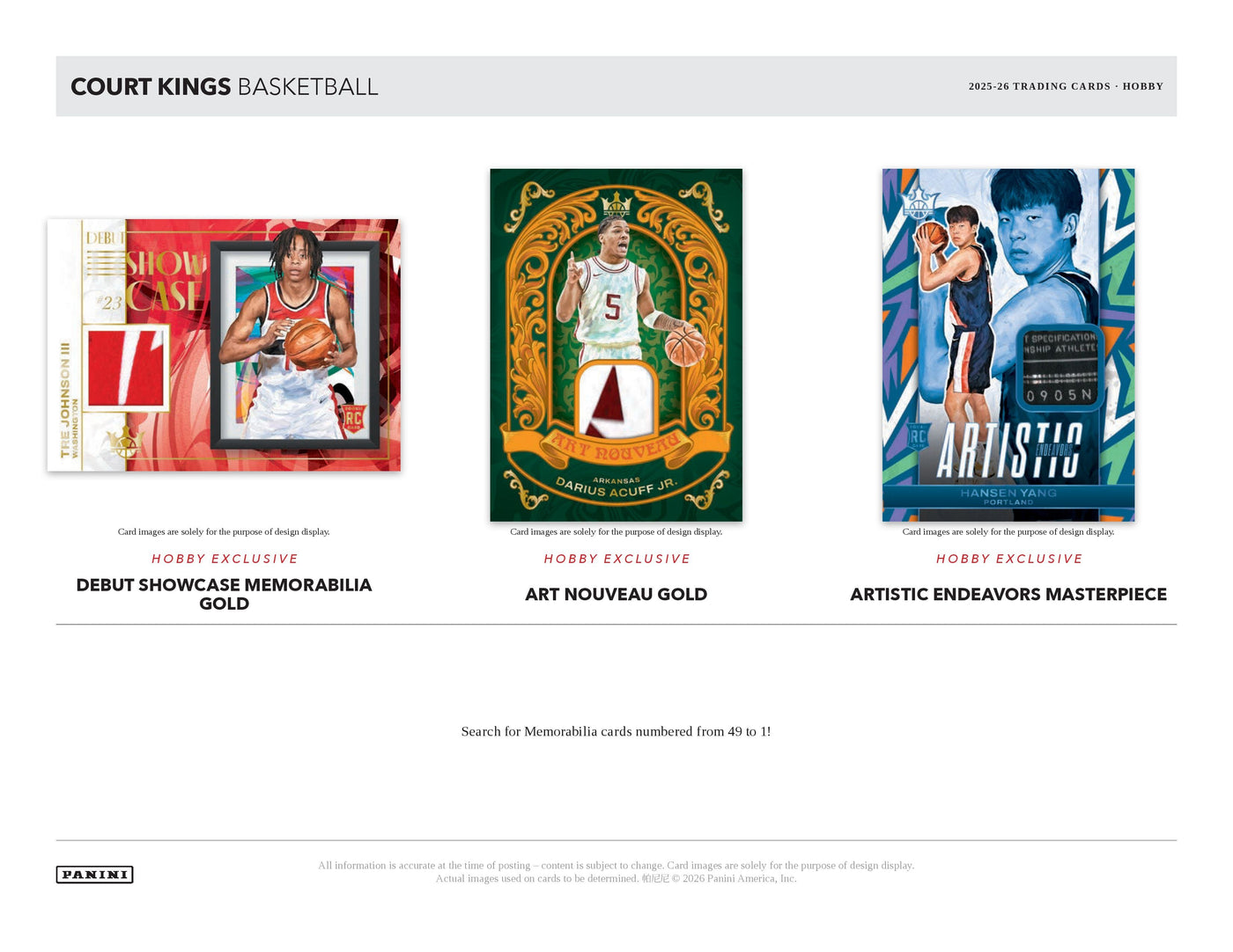 2025-26 Panini Court Kings Basketball Hobby Box (Pre Order)
