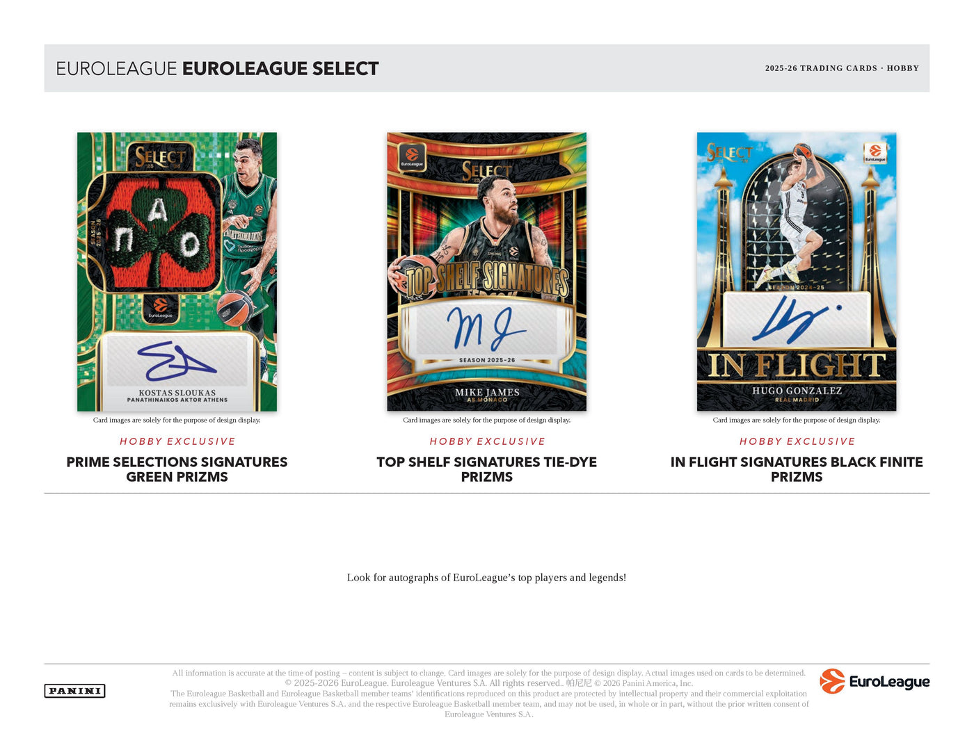 2025-26 Panini Select EuroLeague Basketball Hobby Box
