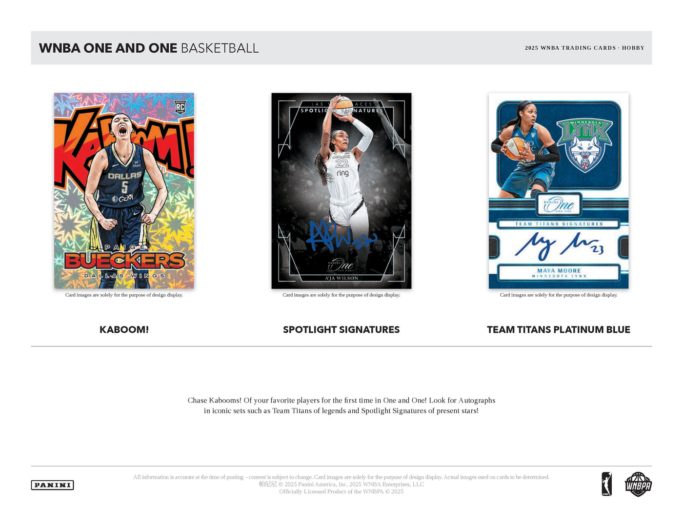 2025 Panini One & One WNBA Basketball Hobby Box