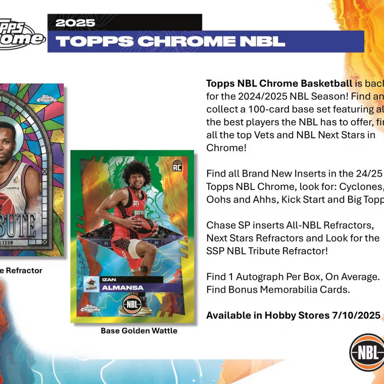 2024-25 Topps NBL Chrome Basketball Hobby Pack