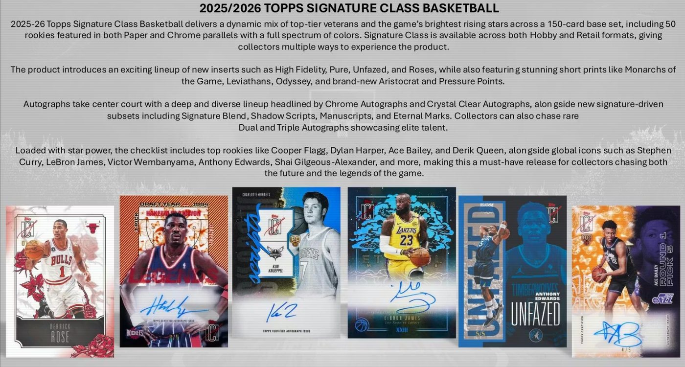 2025-26 Topps Signature Class Basketball Mega Box