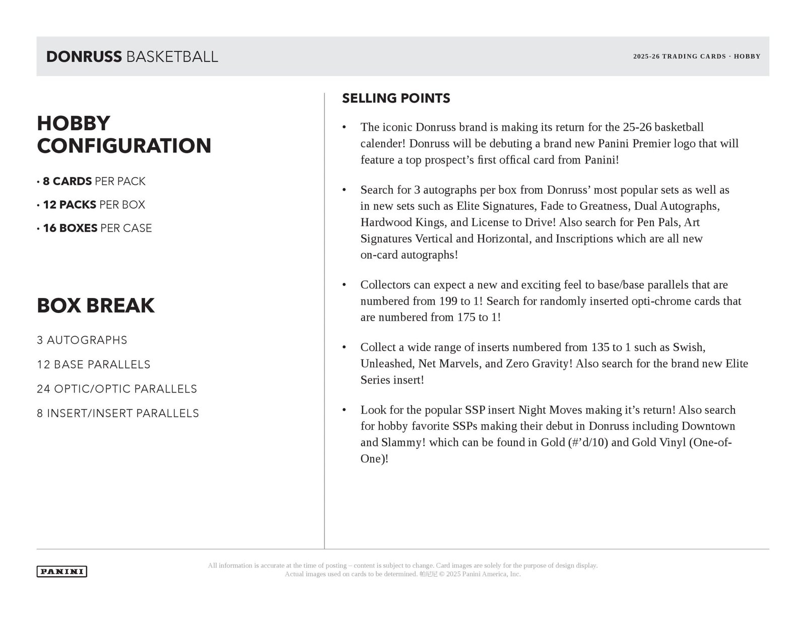 2025-26 Panini Donruss Basketball Hobby Box