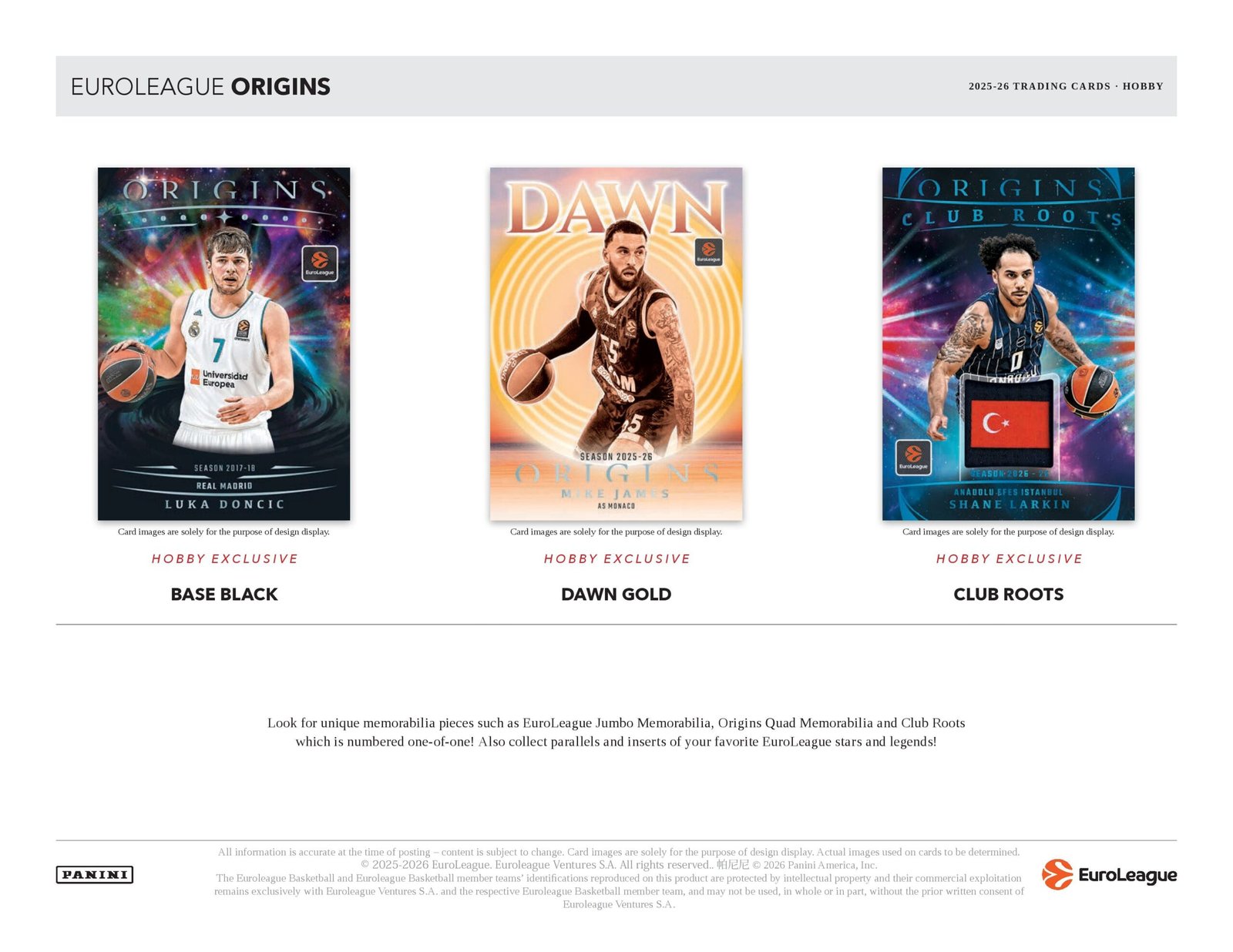 2025-26 Panini Origins EuroLeague Basketball Hobby Box